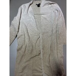 Unittd States Sweaters Open Front Long Metallic gold & Cream Sweater | Size 2X
